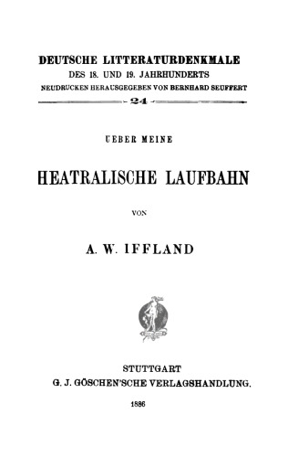 Ueber meine theatralische Laufbahn