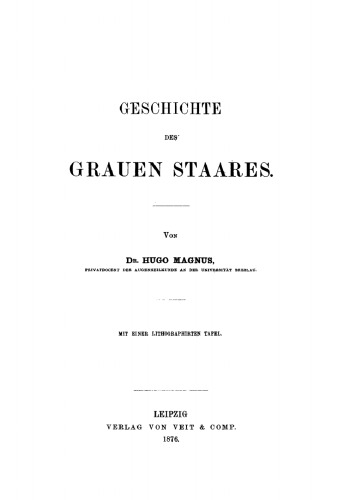 Geschichte des grauen Staares