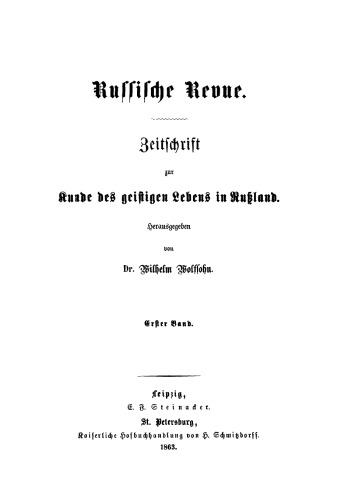 Russische Revue: Band 1