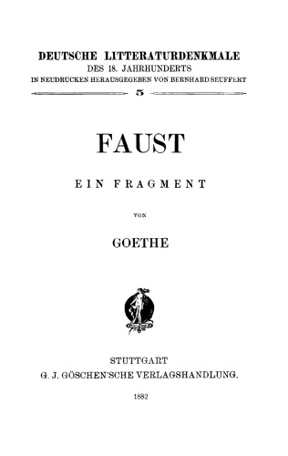 Faust: Ein Fragment
