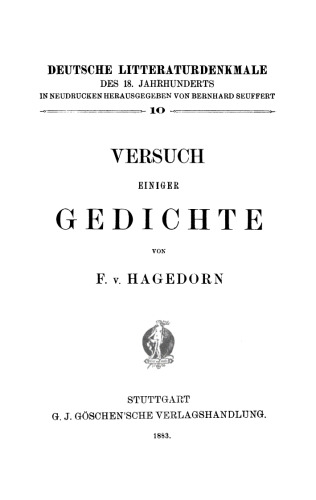 Versuch einiger Gedichte