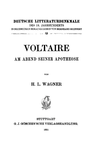 Voltaire am Abend seiner Apotheose