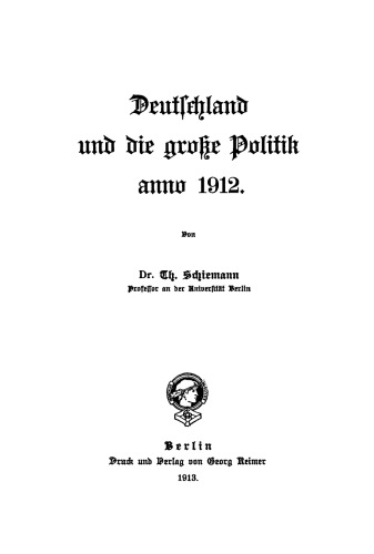 Deutschland und die große Politik anno ...: Band 12 1912