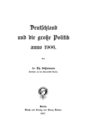 Deutschland und die große Politik anno ...: Band 6 Anno 1906