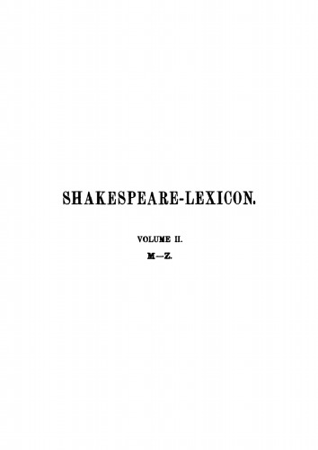 Shakespeare-Lexicon: Band 2 M - Z