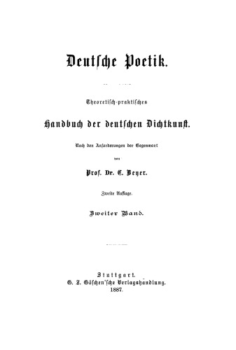Deutsche Poetik: Band 2