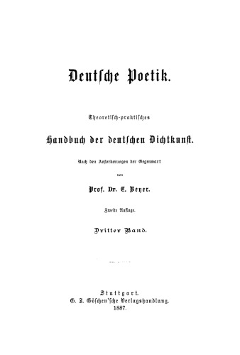 Deutsche Poetik: Band 3