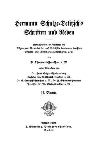 Hermann Schulze-Delitzsch’s Schriften und Reden: Band 2