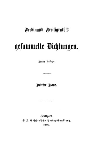 Gesammelte Dichtungen: Band 3