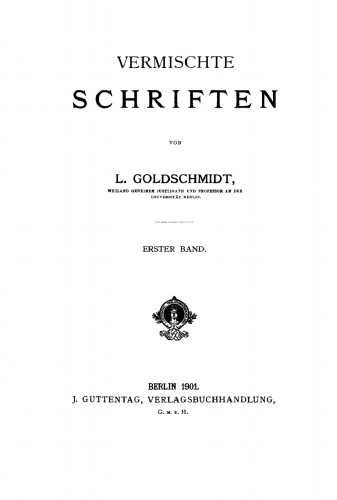 Vermischte Schriften: Band 1