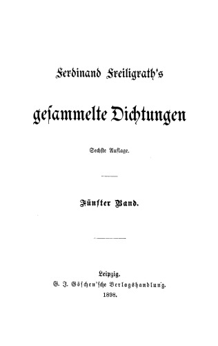 Gesammelte Dichtungen: Band 5 Englische Gedichte aus neuerer Zeit