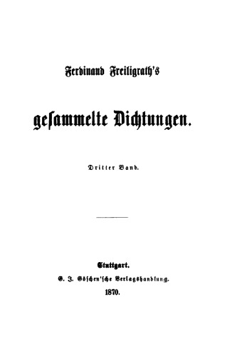Gesammelte Dichtungen: Band 3