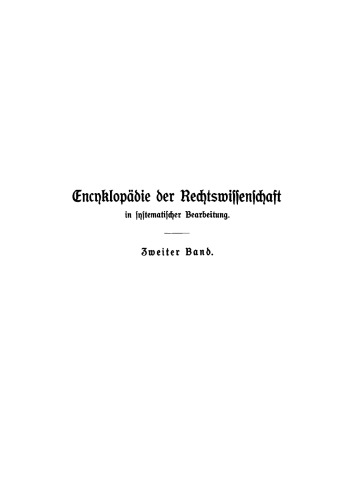 Encyklopädie der Rechtswissenschaft: Band 2