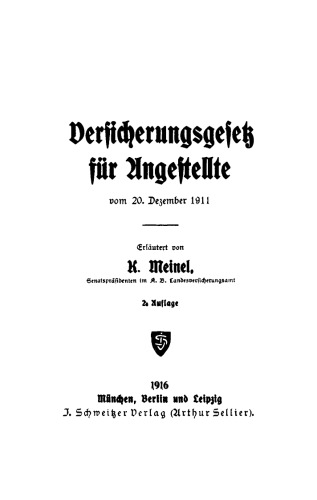 Versicherungsgesetz für Angestellte vom 20. Dezember 1911