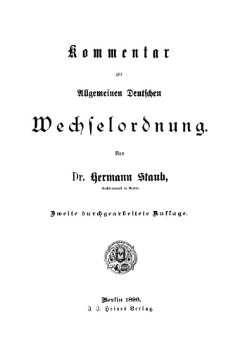 Kommentar zur Allgemeinen Deutschen Wechselordnung