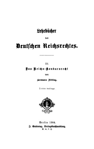 Das Reichs-Konkursrecht