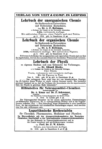 Die Praxis des organischen Chemikers