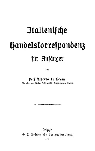 Italienische Handelskorrespondenz für Anfänger