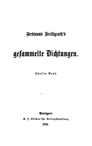 Gesammelte Dichtungen: Band 5