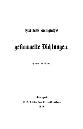 Gesammelte Dichtungen: Band 6