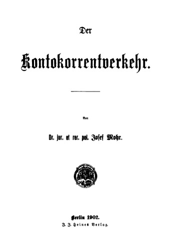 Der Kontokorrentverkehr