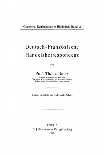 Deutsch-Französische Handelskorrespondenz