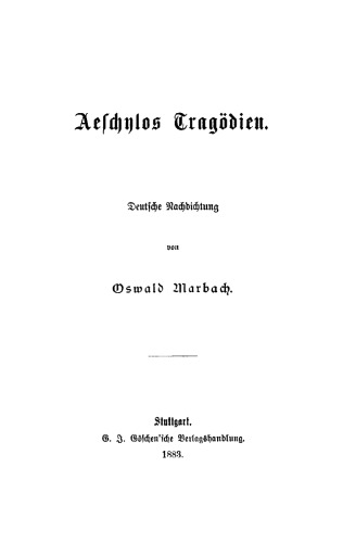 Aeschylos Tragödien