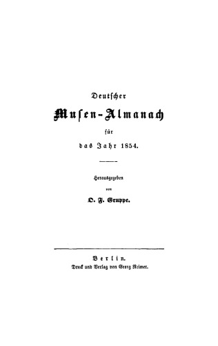 Deutscher Musen-Almanach: 1854