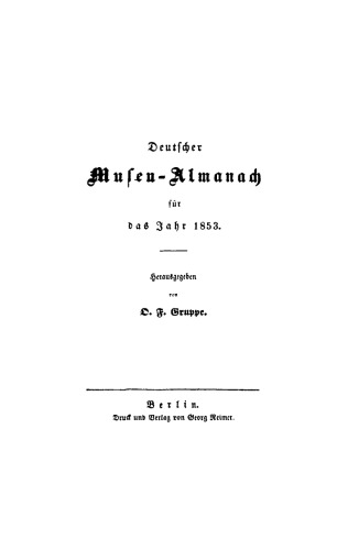 Deutscher Musen-Almanach: 1853