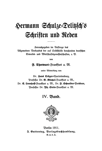 Hermann Schulze-Delitzsch’s Schriften und Reden: Band 4