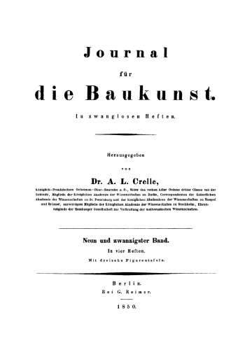 Journal für die Baukunst: Band 29