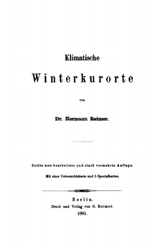 Klimatische Winterkurorte
