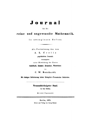 Journal für die reine und angewandte Mathematik: Band 79