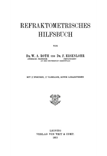 Refraktometrisches Hilfsbuch