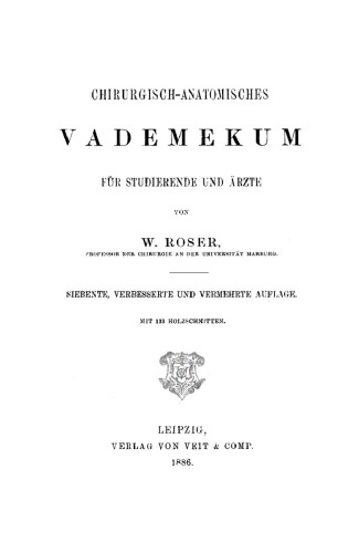 Chirurgisch-Anatomisches Vademekum: Für Studierende und Ärzte