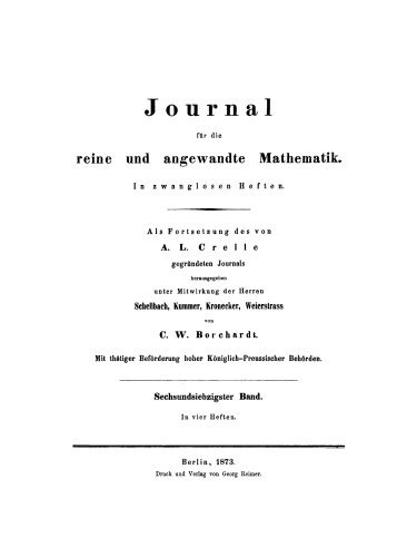 Journal für die reine und angewandte Mathematik: Band 76