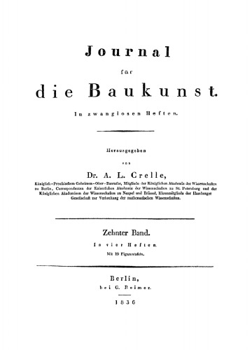 Journal für die Baukunst: Band 10