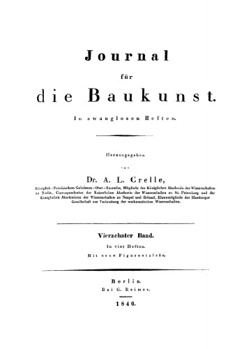 Journal für die Baukunst: Band 14