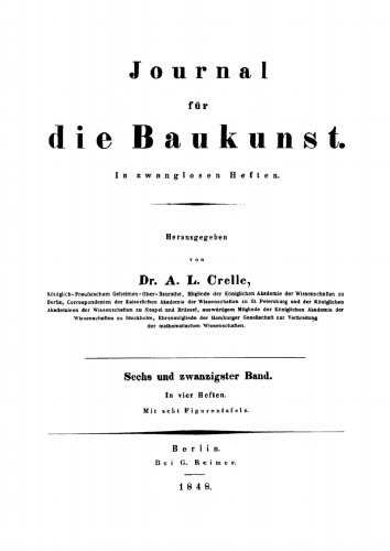 Journal für die Baukunst: Band 26