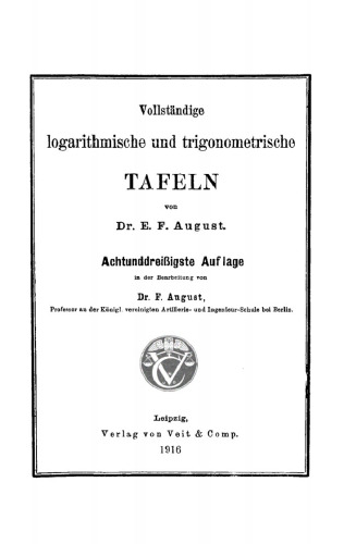 Vollständige logarithmische und trigonometrische Tafeln
