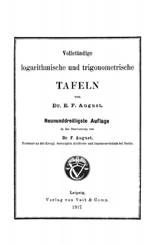 Vollständige logarithmische und trigonometrische Tafeln