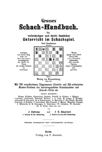 Grosses Schach-Handbuch: Ein vollständiger und leicht fasslicher Unterricht im Schachspiel