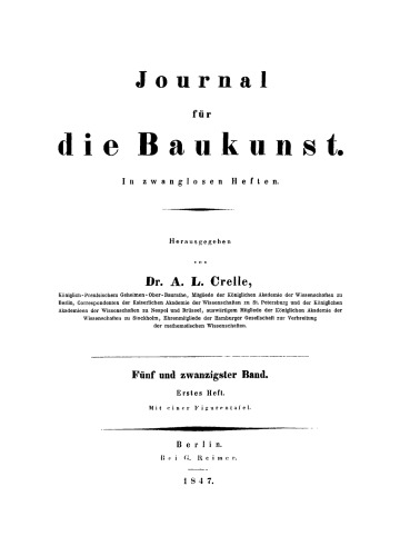 Journal für die Baukunst: Band 25