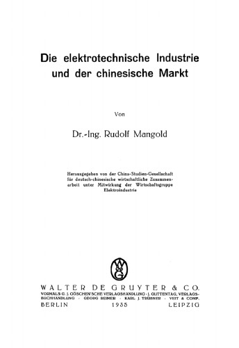 Die elektrotechnische Industrie und der chinesische Markt