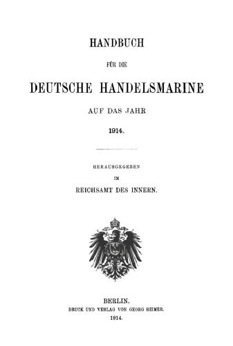 Handbuch für die deutsche Handelsmarine auf das Jahr ...: 1914