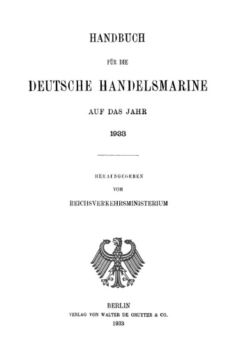 Handbuch für die deutsche Handelsmarine auf das Jahr ...: 1933