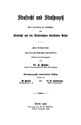 Strafrecht und Strafprozeß