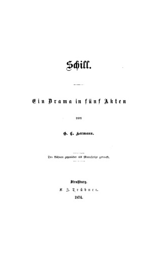 Schill: Ein Drama in fünf Akten