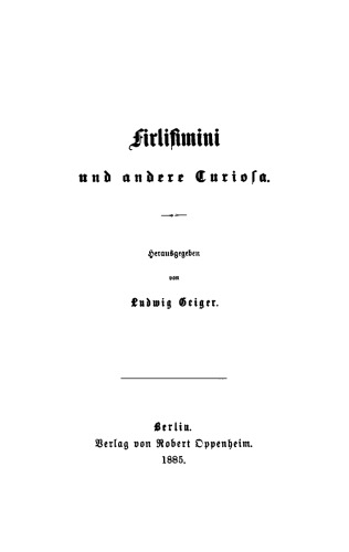Firlifimini und andere Curiosa