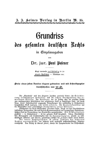 Lösungen zu dem Civilrechtspraktikum, Heft 1: Zum Selbststudium und zum Lehrgebrauch. Nach dem Bürgerlichen Gesetzbuch bearbeitet, für Studierende und Referendare